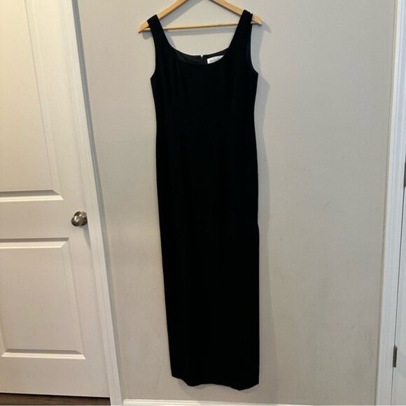 Pía Rucci Black Maxi Pencil Dress Sleeveless Elegant Size 8 - Picture 2 of 11